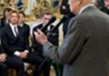 Azzurri al Quirinale. Buffon a Napolitano: “Uniti contro le difficoltà”