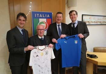 Tavecchio riceve il presidente della DFB Grindel: “Insieme per la crescita del calcio europeo”