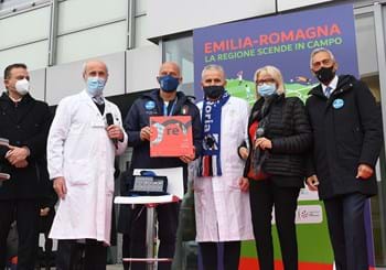 Gravina e Vialli in visita al CORE di Reggio Emilia. Azzurri in campo per la ricerca contro i tumori