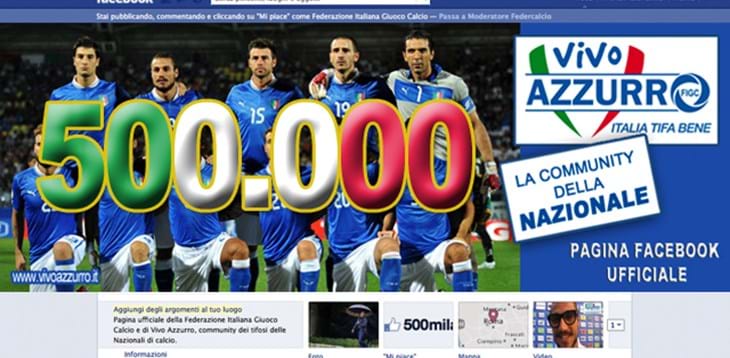 Facebook: 500mila “amici” per la Nazionale!