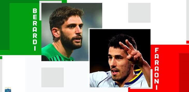 Domenico Berardi and Marco Davide Faraoni rated as the best Italian players on matchday 25 by the media