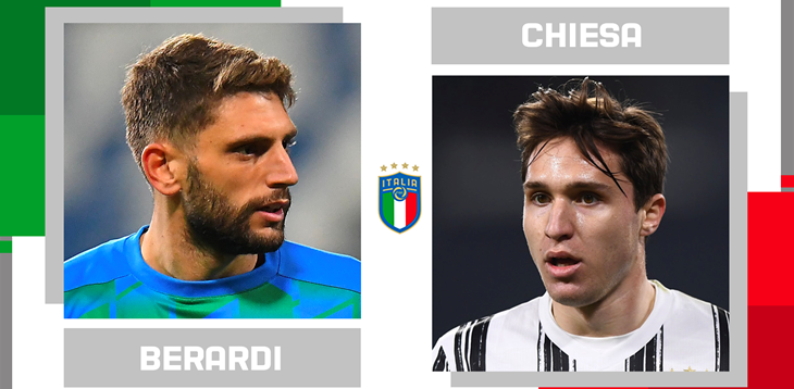 Statistical head-to-head for matchday 36 in Serie A: Domenico Berardi vs. Federico Chiesa