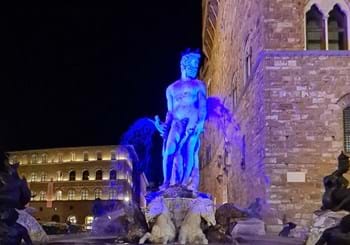 Florence lights up in blue for tonight’s match against Bulgaria at Stadio Artemio Franchi