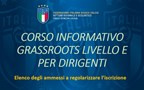 Corso Informativo Grassroots Livello E per Dirigenti, Cervignano del Friuli - elenco ammessi