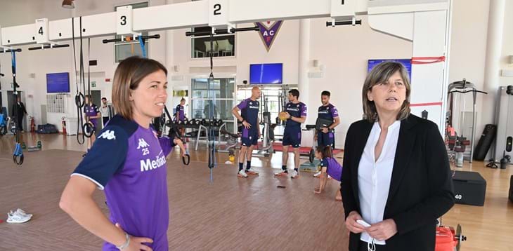 Bertolini al centro sportivo Davide Astori per incontrare le calciatrici della Fiorentina