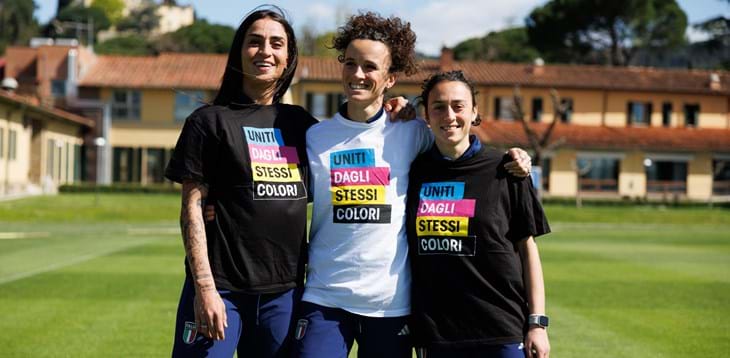 The Azzurre also support the anti-discrimination campaign #UNITIDAGLISTLESSICOLORI
