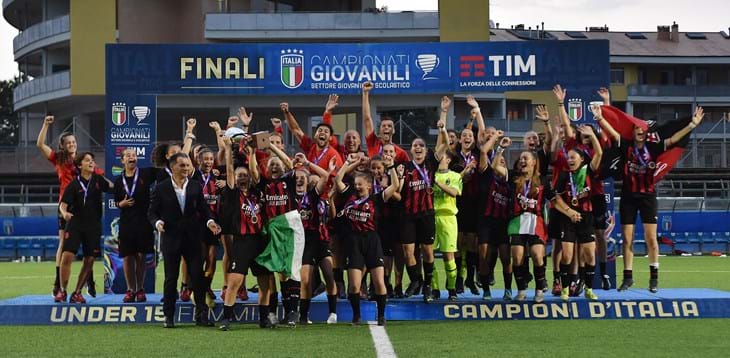Under 15 femminile, l'ultimo scudetto delle Finali Giovanili TIM è del Milan. Derby alle rossonere, primo titolo di categoria