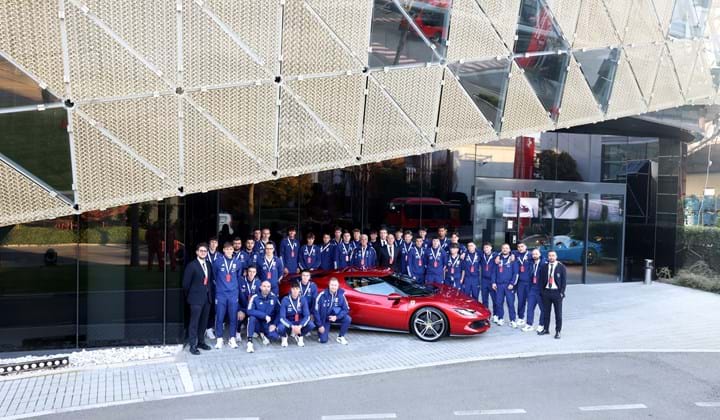 La visita degli Azzurrini agli stabilimenti Ferrari di Maranello
