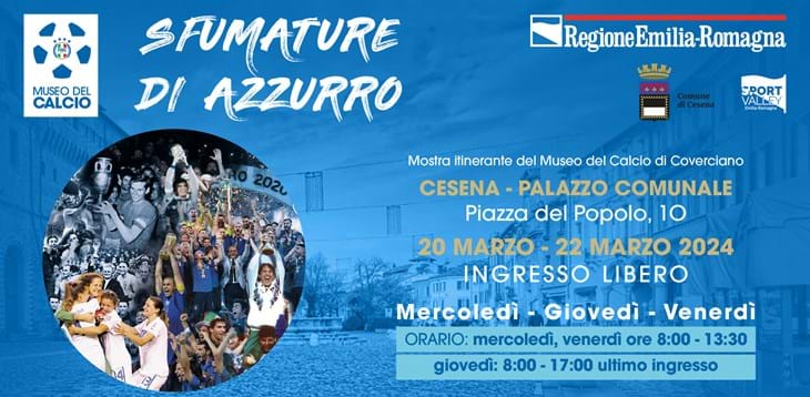 Free entry to the football museum's Sfumature di Azzurro exhibition in Cesena