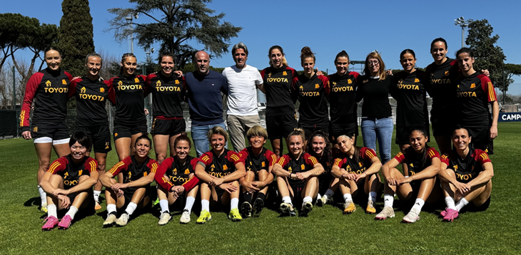 Andrea Soncin visits Roma to follow the Giallorosse's training session