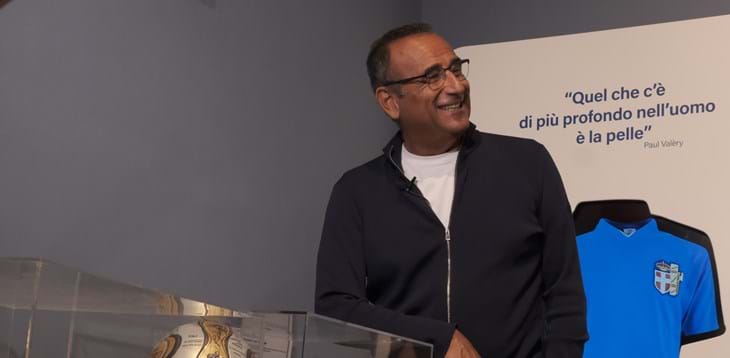 Al Museo del Calcio un presentatore speciale, Carlo Conti: “Che emozione la maglia azzurra!”