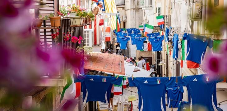 Adidas and FIGC: Bari Vecchia turns blue before the third EURO 2024 group match