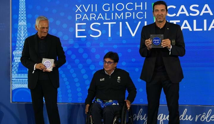 Gravina e Buffon a 'Casa Italia': l'omaggio agli atleti paralimpici