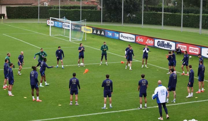 Verso il match con Israele: la rifinitura degli Azzurri a Coverciano