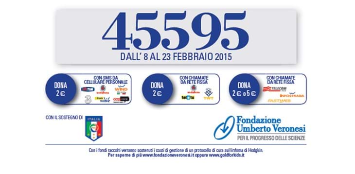 La FIGC al fianco della Fondazione Veronesi: un SMS solidale per i bambini malati di tumore