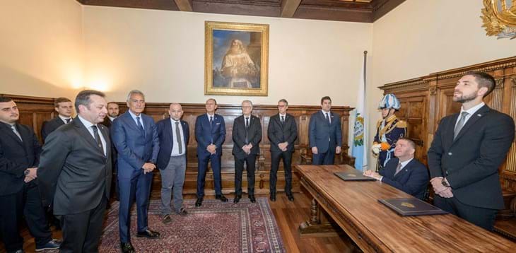 Gravina ricevuto a Palazzo Pubblico dai Capi di Stato della Repubblica di San Marino